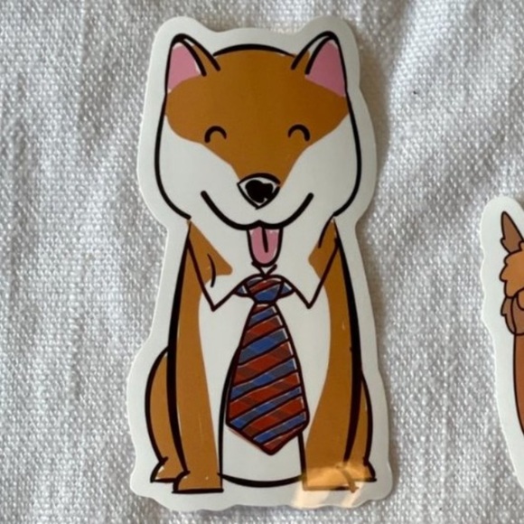 Dog Wearing A Tie Vinyl Sticker - Picture 6 of 11